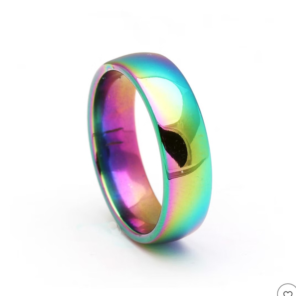 Iridescent Oil Slick Rainbow 🌈 Women's Ring